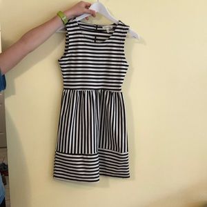 Black and white striped dress